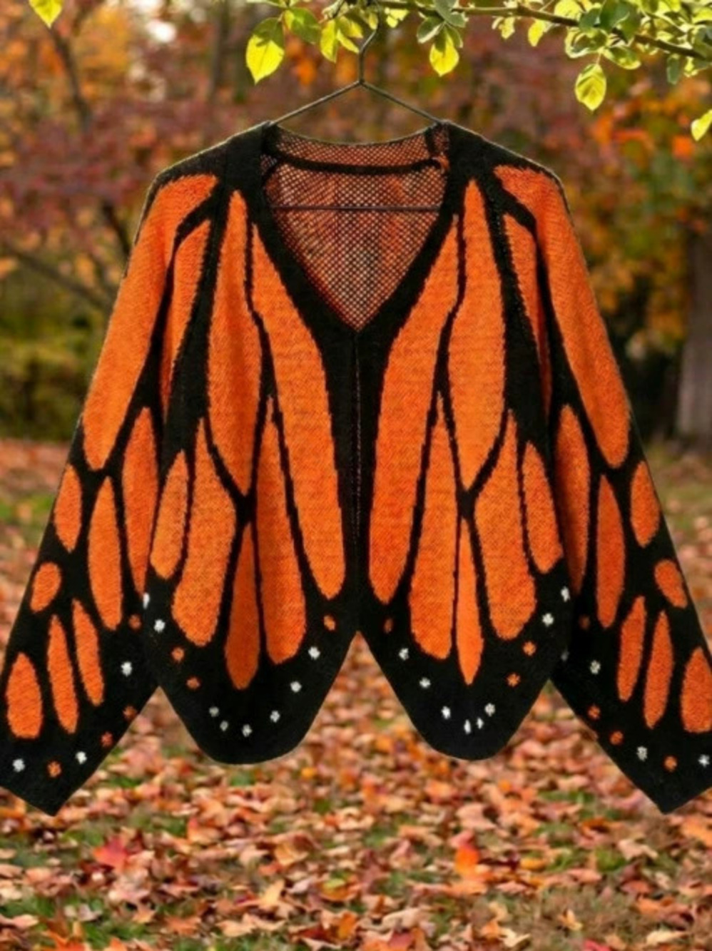 ZARA Fall Winter Colorblock Butterfly Knit Cardigan Oversized Batwing Sleeve